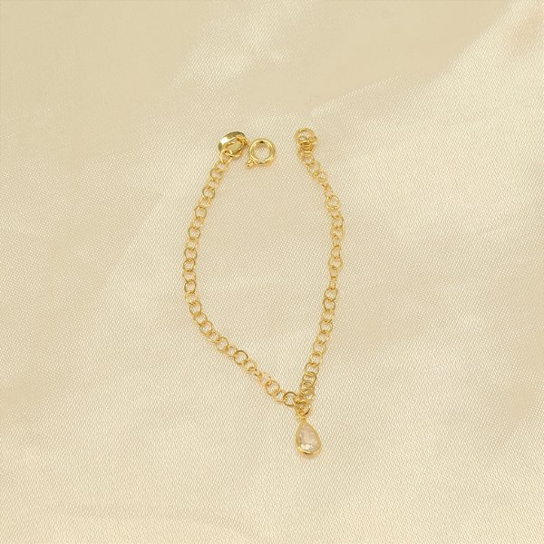 Pulseira com Detalhe em Zircônia Cristal Banhado a Ouro 18k