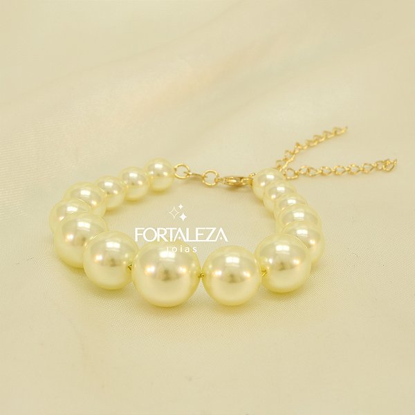 Pulseira de Pérolas Banhado a Ouro 18k