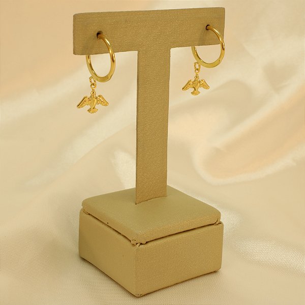 Brinco Argola Divino Espírito Santo Banhado a Ouro 18k