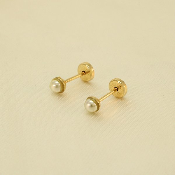 Brinco de Pérola Banhado a Ouro 18k