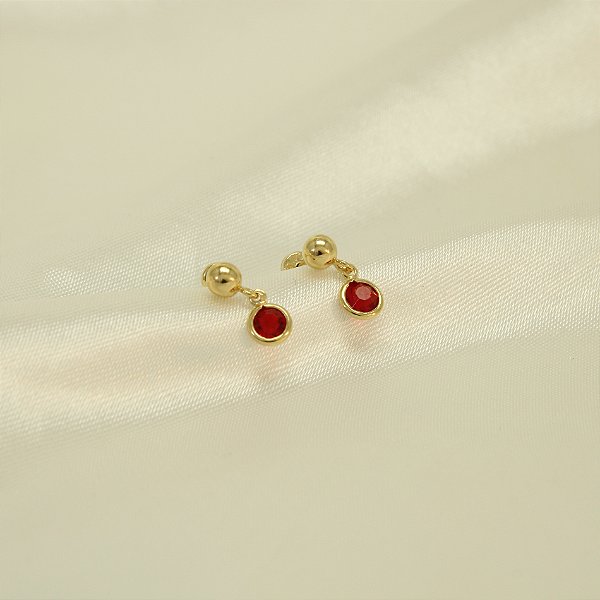 Brinco com Detalhe em Zircônia Banhado a Ouro 18k