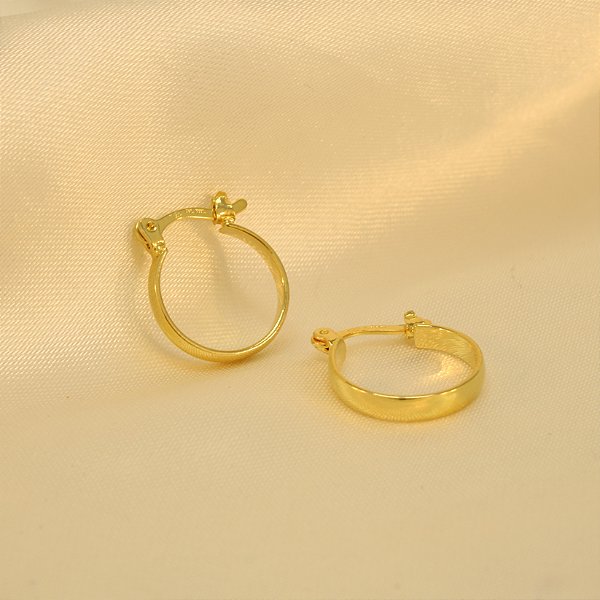 Brinco Argola Média Banhado a Ouro 18k