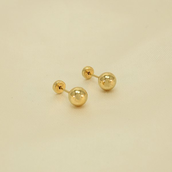 Brinco de Bolinha Banhado a Ouro 18k