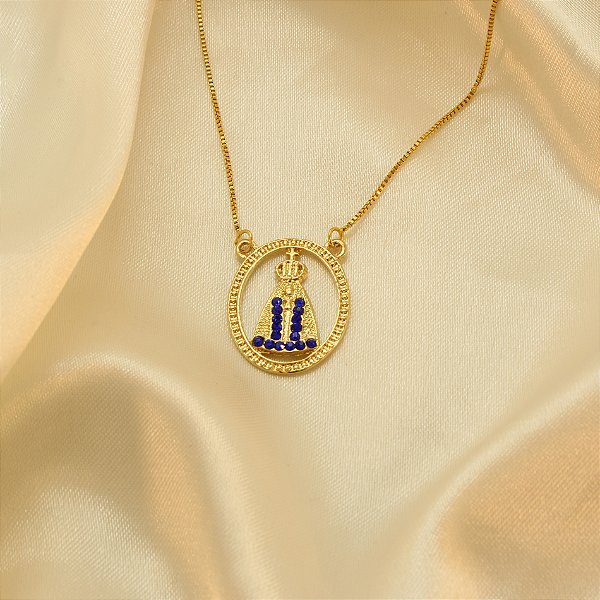 Gargantilha Nossa Senhora Aparecida Banhado a Ouro 18k