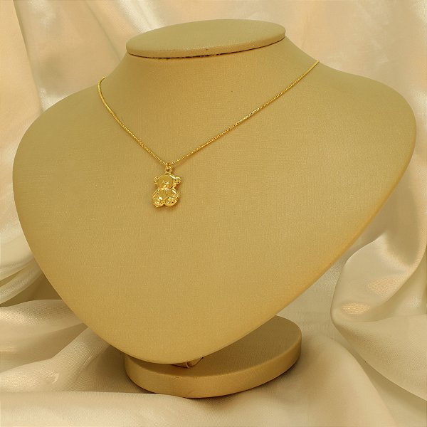 Gargantilha de Ursinho Banhado a Ouro 18k