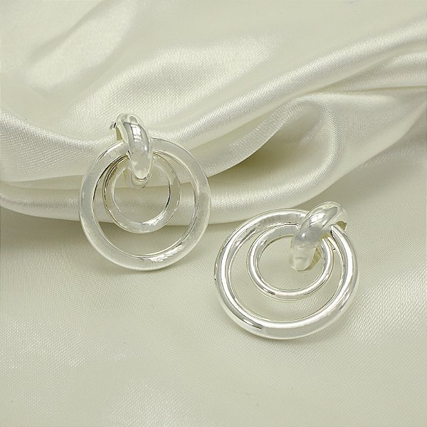 Brinco de Elo Duplo Banhado a Prata 925