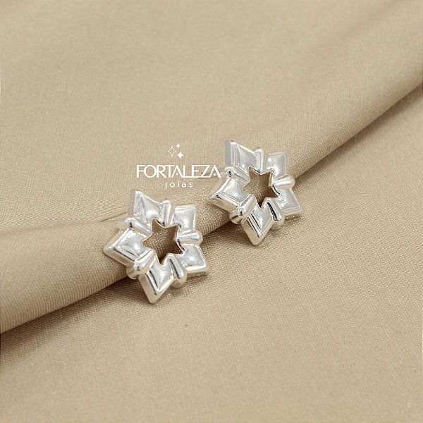 Brinco de Estrela Banhado a Prata 925