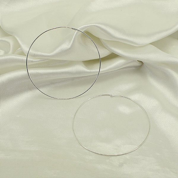 Brinco Argola de Aro Liso Banhado a Prata 925