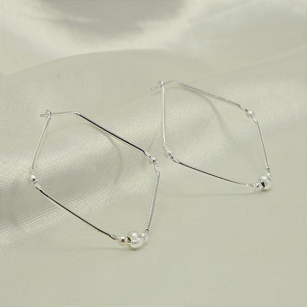 Brinco Argola Quadrado Banhado a Prata 925