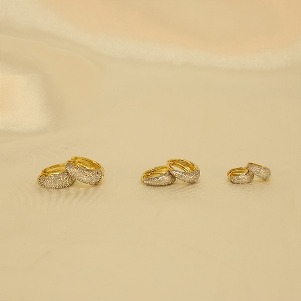 Brinco Argola Banhado a Ouro 18k e Ródio