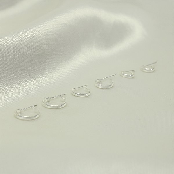 Brinco Argola em Trio de Aro Liso Banhado a Prata