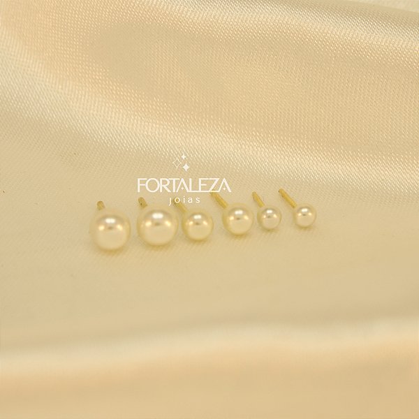 Brinco em Trio de Pérolas Banhado a Ouro 18k