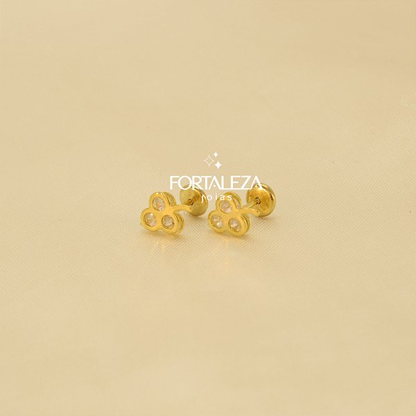 Brinco Cacho de Uvas com Zircônia Banhado a Ouro 18k