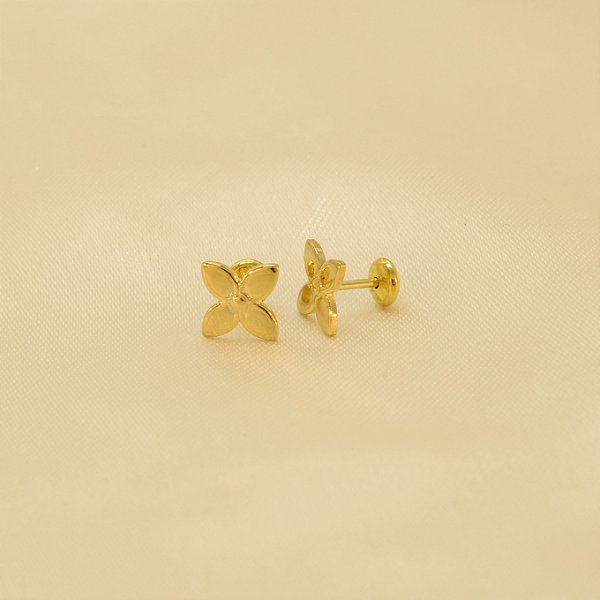 Brinco de Flor Banhado a Ouro 18k
