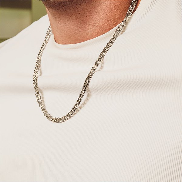 Corrente de Elos Entrelaçados em Aço Inox