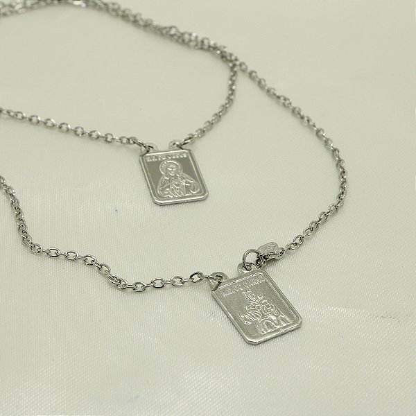 Escapulário Nossa Senhora do Carmo em Aço Inox
