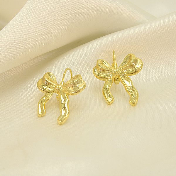 Brinco de Laço Banhado a Ouro 18k