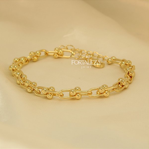 Pulseira Inspiração Tiffany Banhado a Ouro 18k
