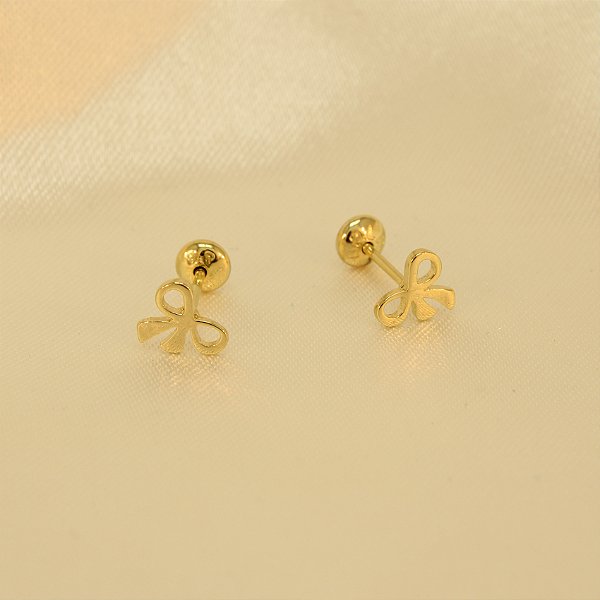 Brinco de Laço Banhado a Ouro 18k