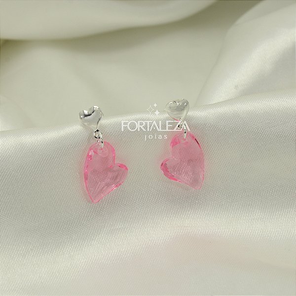 Brinco de Corações Banhado a Prata