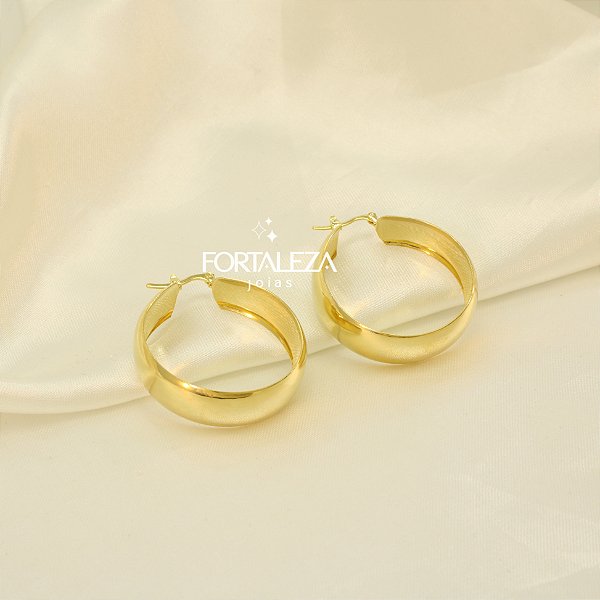 Brinco Argola Fecho Italiano Banhado a Ouro 18k