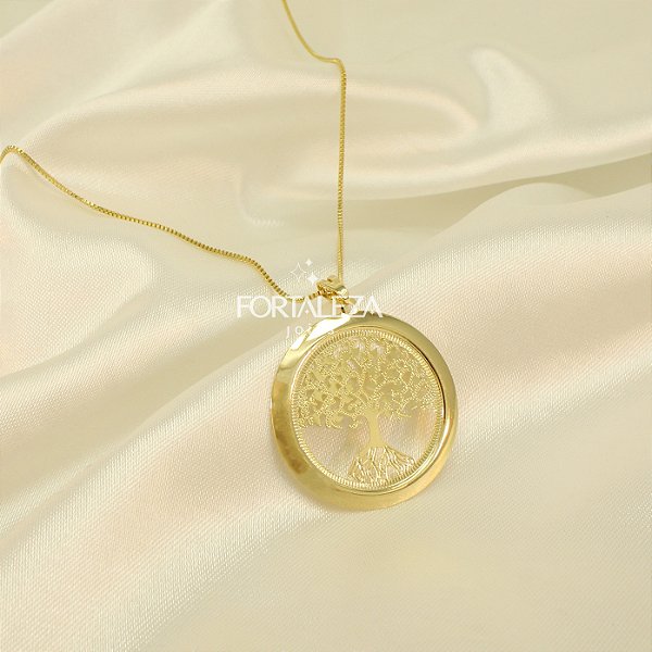 Gargantilha Árvore da Vida Banhado a Ouro 18k