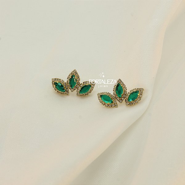 Brinco Ear Cuff Cravejado em Zircônias Banhado a Ouro 18k