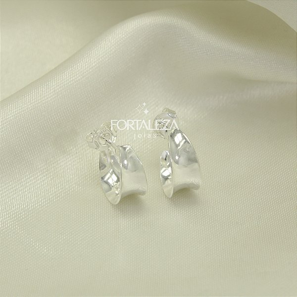 Brinco Argola de Aro Largo Banhado a Prata