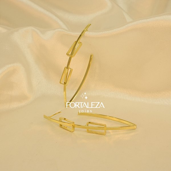Brinco Argola Navete Banhado a Ouro 18k