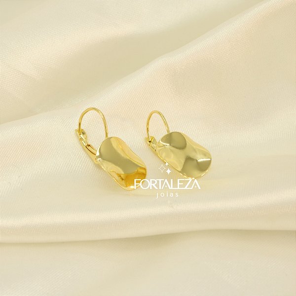 Brinco Redondo Ondulado Banhado a Ouro 18k