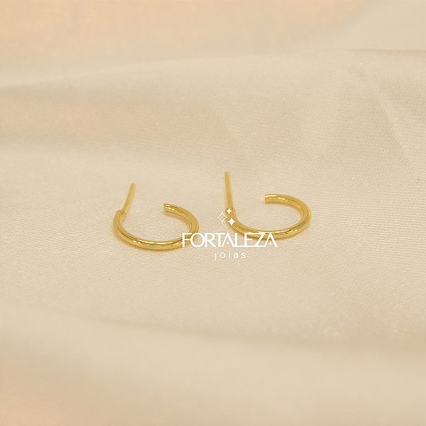 Brinco Argola de Aro Liso Banhado a Ouro 18k