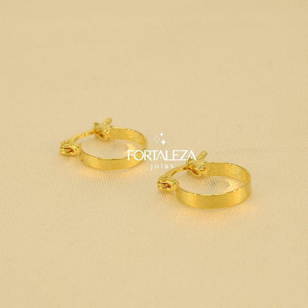 Brinco Argola de Fecho Italiano Banhado a Ouro 18k
