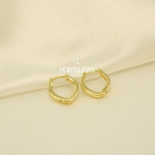 Brinco Argola com Fecho Click Banhado a Ouro 18k