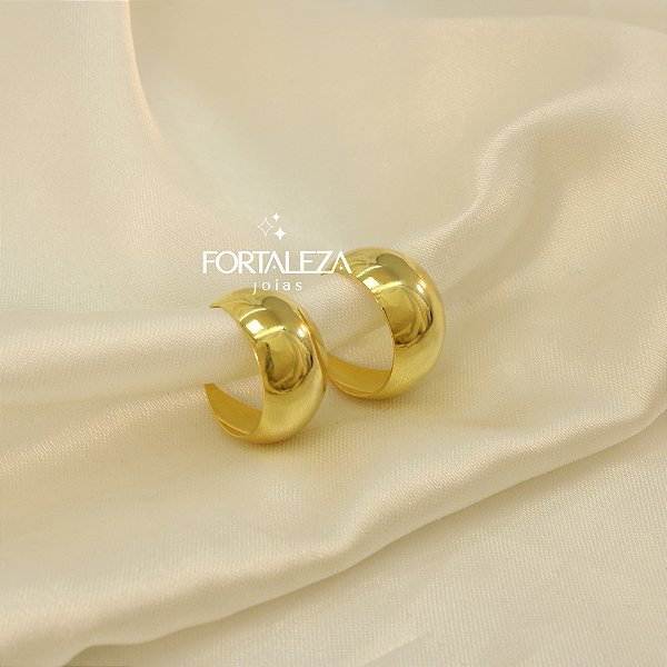 Brinco Argola de Aro Largo Banhado a Ouro 18k