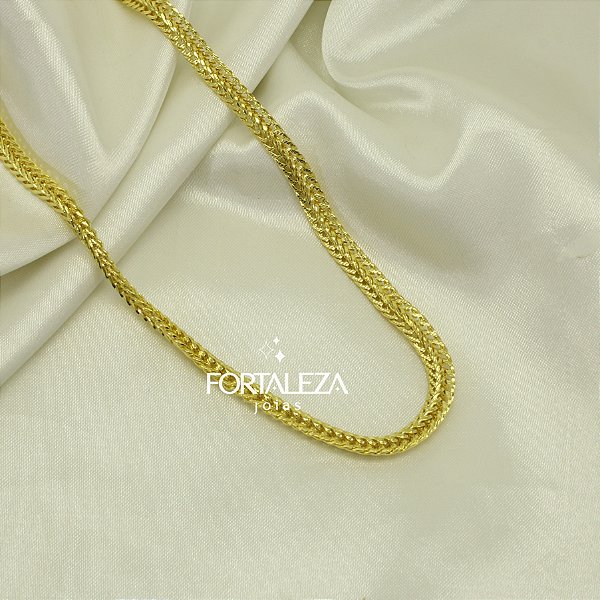Corrente de Malha Trabalhada Banhado a Ouro 18k