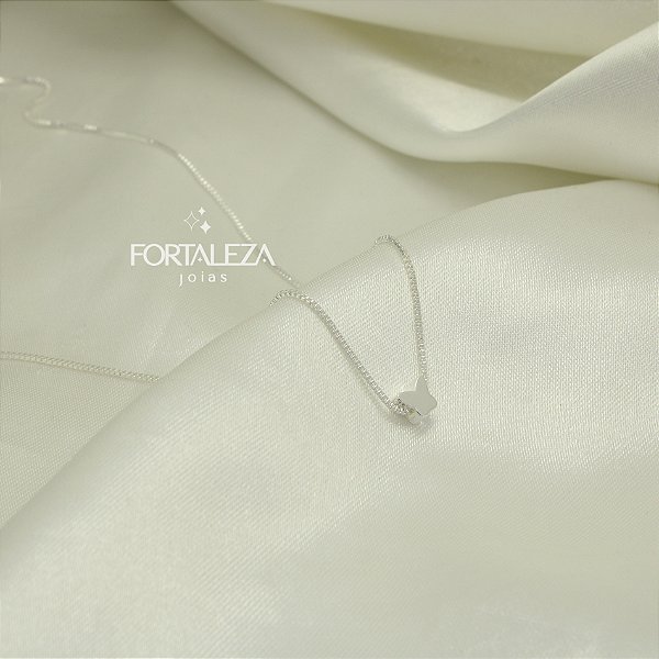 Gargantilha de Borboleta Banhado a Prata 925