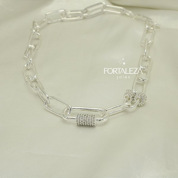 Choker de Elo Cartier com Zircônias Banhado a Prata 925
