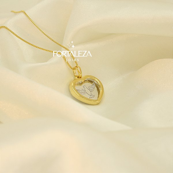 Gargantilha Divino Espírito Santo Banhado a Ouro 18k