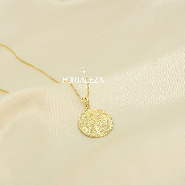 Gargantilha de São Bento Banhado a Ouro 18k