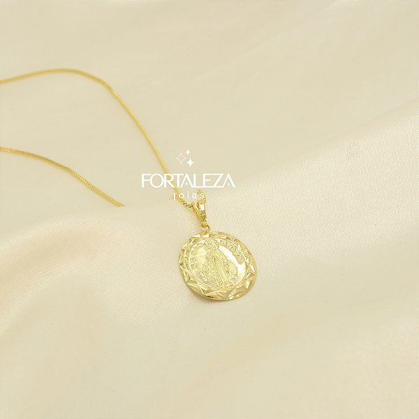 Gargantilha Nossa Senhora das Graças Banhado a Ouro 18k