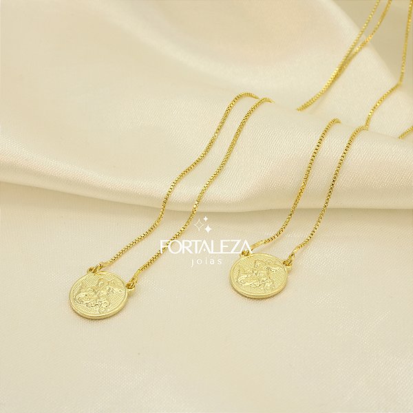 Escapulário de São Jorge Banhado a Ouro 18k