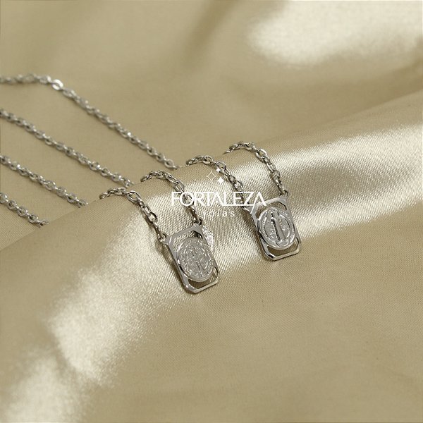 Escapulário São Bento em Aço Inox