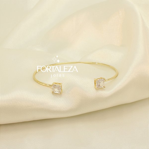 Bracelete com Detalhe de Zircônia Cristal Banhado a Ouro 18k