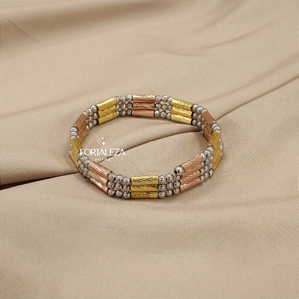 Corrente Retrátil Magnética Prata 925 e Banhado a Ouro 18k