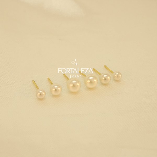 Brinco em Trio de Pérolas Banhado a Ouro 18k