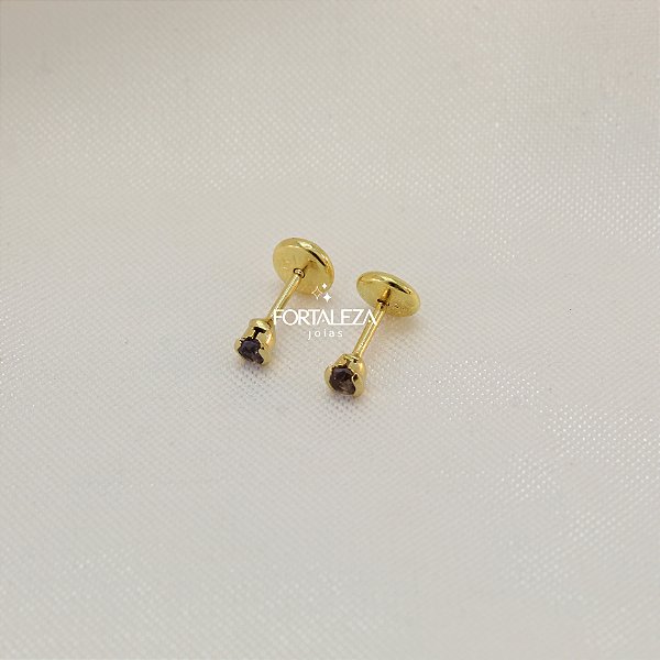 Brinco de Zircônia Banhado a Ouro 18k