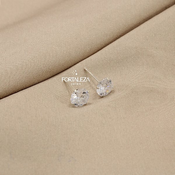 Brinco Ponto de Luz com Zircônia Cristal em Prata 925