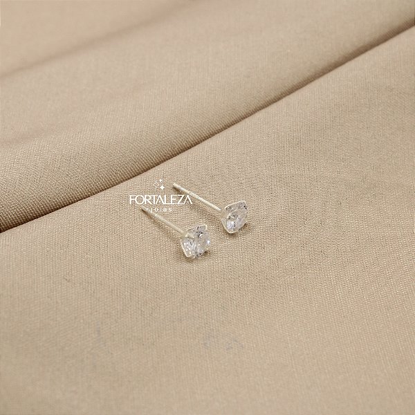Brinco Ponto de Luz com Zircônia Cristal em Prata 925