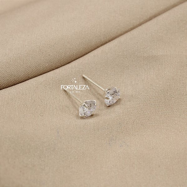 Brinco Ponto de Luz com Zircônia Cristal em Prata 925