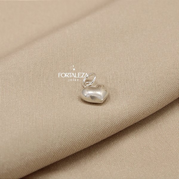 Pingente de Coração Polido em Prata 925